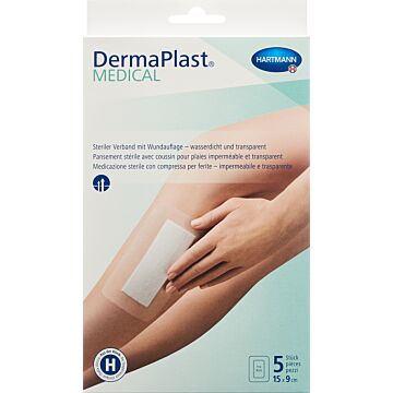 DERMAPLAST Medical Transparentverband 15x9cm 5 Stk