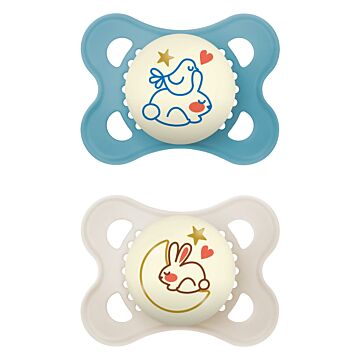MAM Night Nuggi Sil 0-6m Boy 2 Stk
