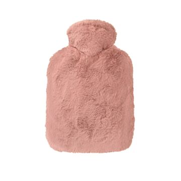 FROSCH Wärmflasche PVC 1.8l Langhaar-Flaus altrosa