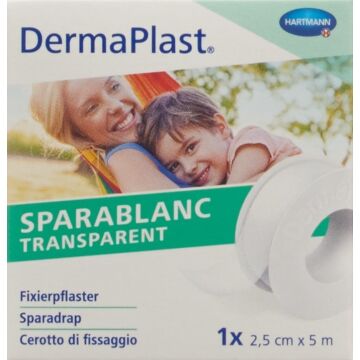 DERMAPLAST Sparablanc Transparent 2.5cmx5m weiss