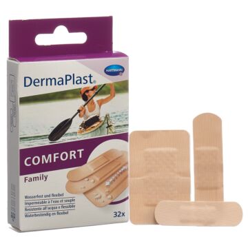 DERMAPLAST Comf Family Strips ass 3 Gr Box 32 Stk