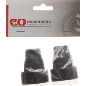 OSSENBERG Krückenkapsel 16mm schwarz 1 Paar