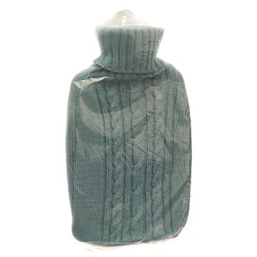 FROSCH Wärmflasche PVC 1.8l Strickbezug pastellbla
