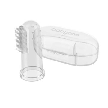 BABYONO Fingerzahnbürste aus Silikon mit Box