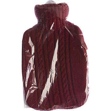FROSCH Wärmflasche PVC 1.8l Strickbezug rot