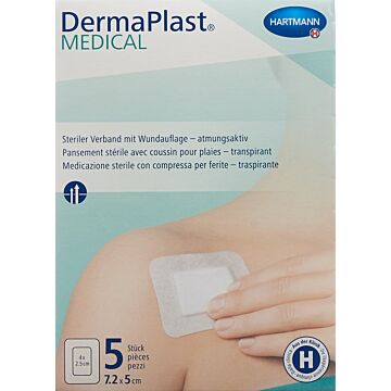 DERMAPLAST Medical Vliesverband 7.2x5cm 5 Stk