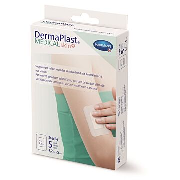 DERMAPLAST Medical skin+ 7.2x5cm 5 Stk