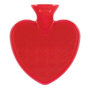 FASHY Herzwärmflasche 0.7l Doppellamelle rot Th
