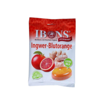 IBONS Ingwer Bonbon Blutorange ohne Zucker 75 g
