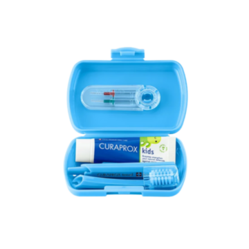 CURAPROX kids Travel Set blau Box