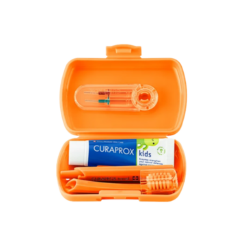 CURAPROX kids Travel Set orange Box