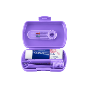 CURAPROX kids Travel Set violett Box