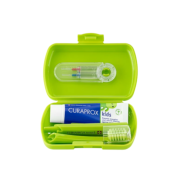 CURAPROX kids Travel Set grün Box