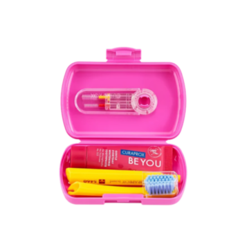 CURAPROX Travel Set rosa Box