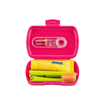 CURAPROX Travel Set magenta Box